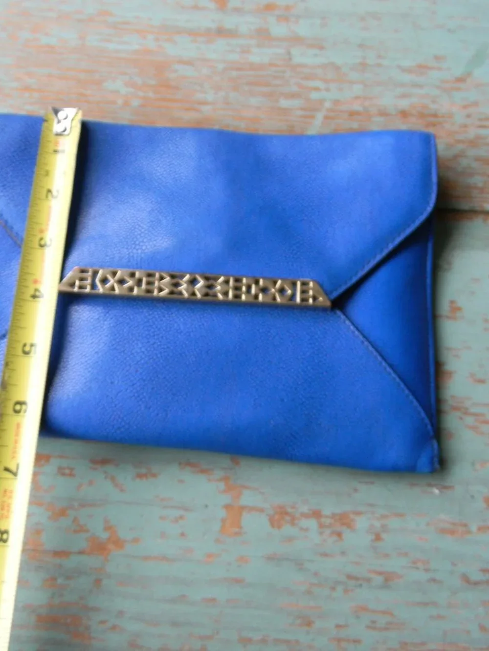 STELLA & DOT BLUE AVALON LARGE WRISTLET/WALLET/CLUTCH